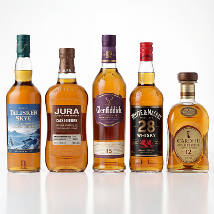 Ultimate Bundle – Glenfiddich 15, Whyte & Mackay Triple Matured, Cardhu Gold Reserve, Talisker Skye & Jura Bourbon Cask