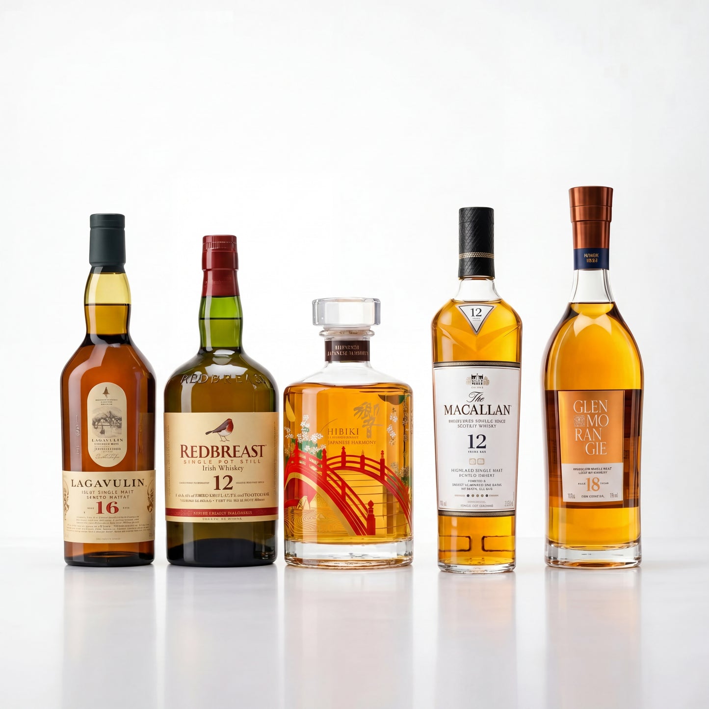 Ultimate Luxury Collection – Hibiki Harmony, Macallan 12 Double Cask, Glenmorangie 18, Lagavulin 16 & Redbreast 12
